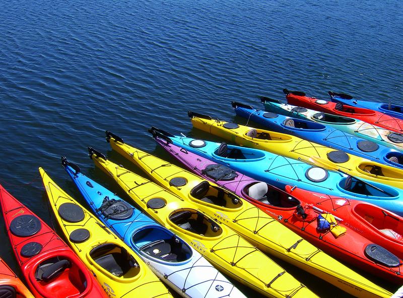 Colorful kayaks